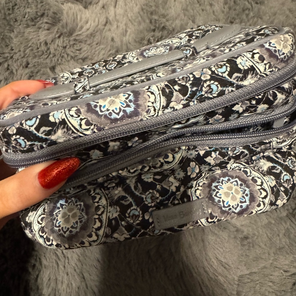 Vera Bradley Black and Blue Floral Cosmetic Bag